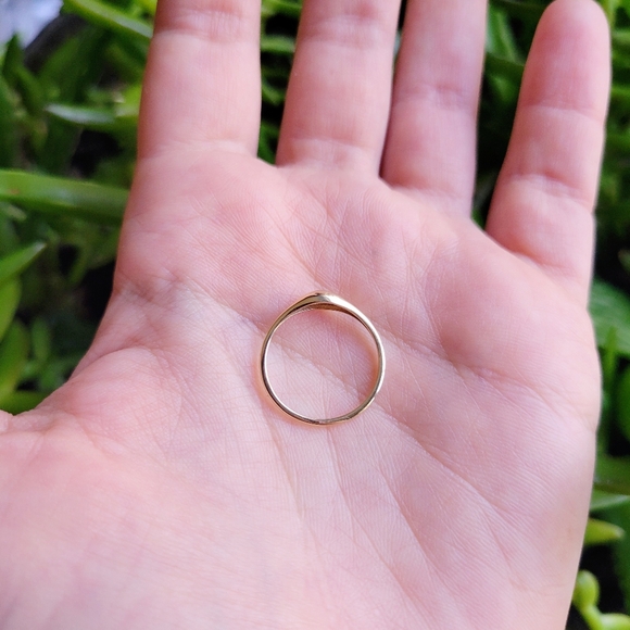 Handmade Solid 14K Gold Dainty Drop Baguette Ring, size 5.5 - Picture 13 of 16